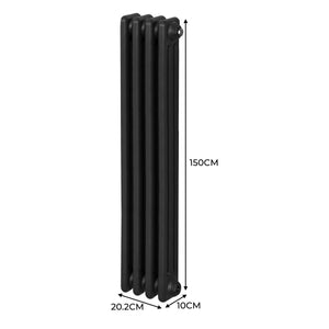 Termosifone Radiatore a 3 colonne per riscaldamento centralizzato verticale Nero 150x20cm