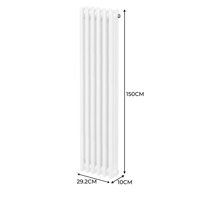 Termosifone Radiatore a 3 colonne per riscaldamento centralizzato verticale Bianco 150x29cm