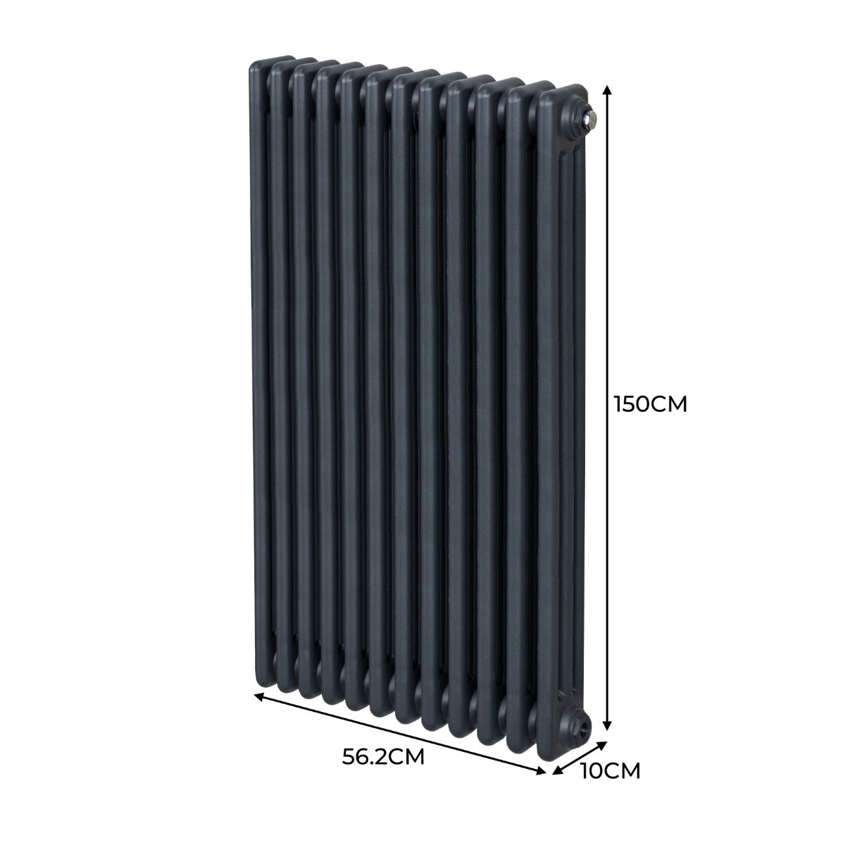 Termosifone Radiatore a 3 colonne per riscaldamento centralizzato verticale Grigio antracite 150x56cm