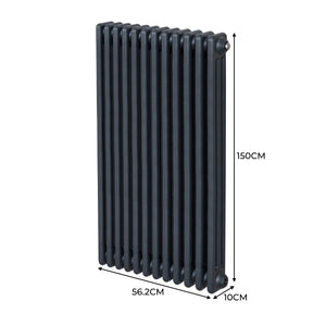 Termosifone Radiatore a 3 colonne per riscaldamento centralizzato verticale Grigio antracite 150x56cm