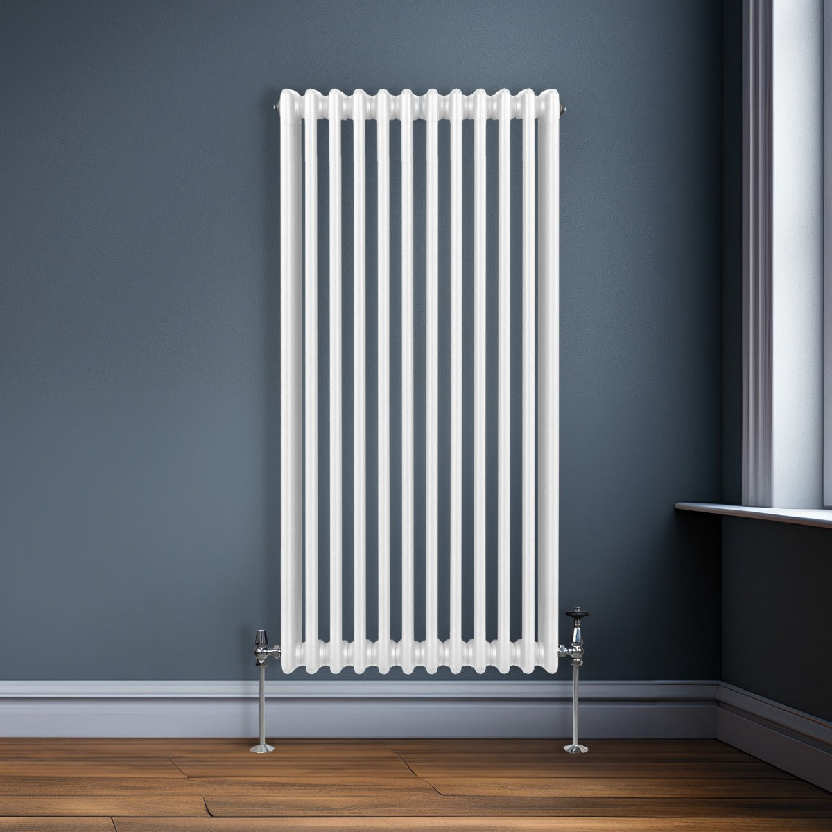 Termosifone Radiatore a 3 colonne per riscaldamento centralizzato verticale Bianco 150x56cm