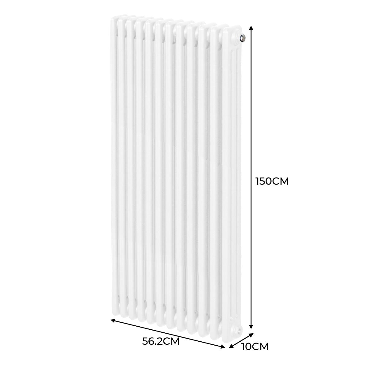 Termosifone Radiatore a 3 colonne per riscaldamento centralizzato verticale Bianco 150x56cm