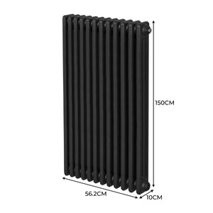 Termosifone Radiatore a 3 colonne per riscaldamento centralizzato verticale Nero 150x56cm