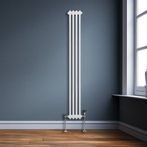 Termosifone Radiatore a 3 colonne per riscaldamento centralizzato verticale Bianco 180x20cm