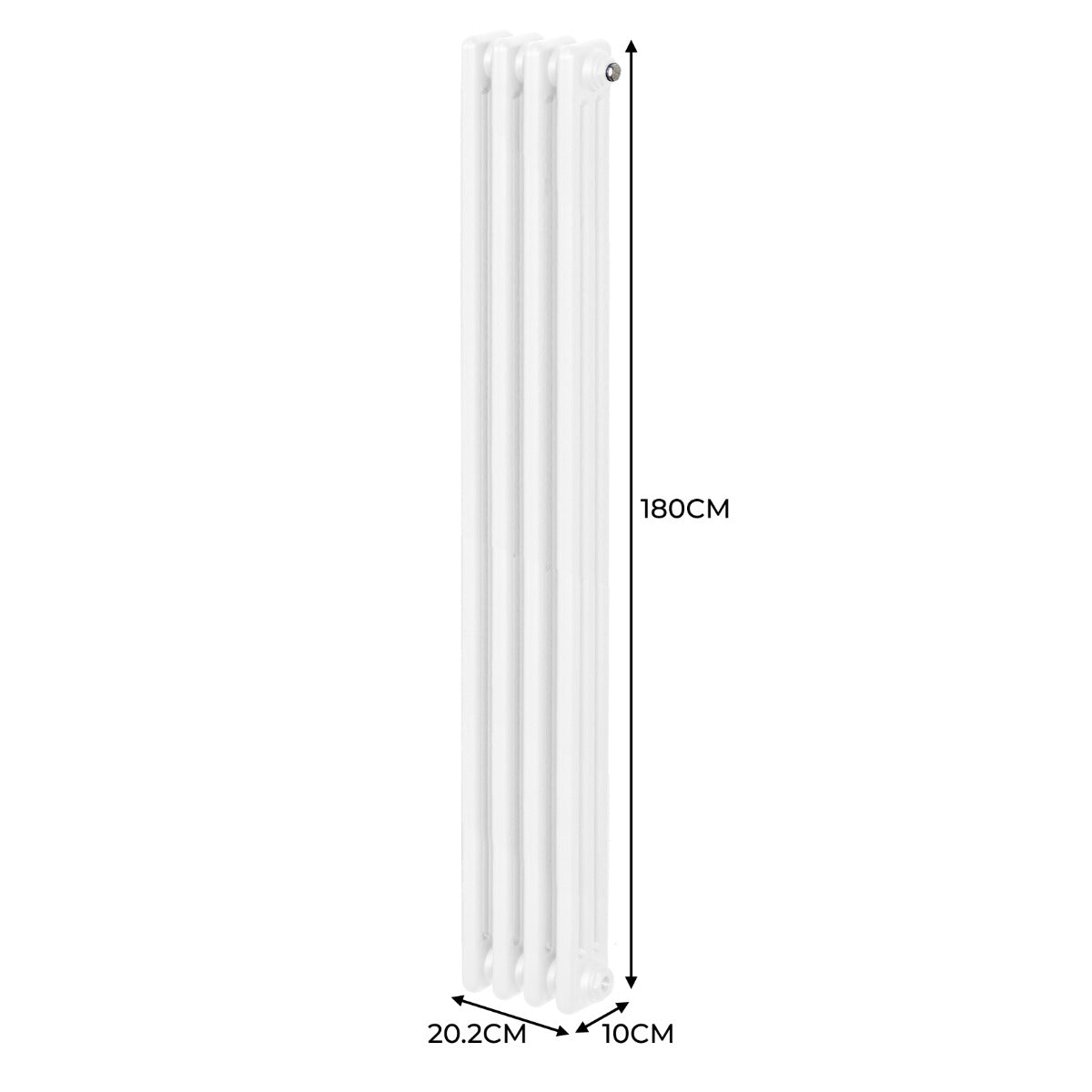 Termosifone Radiatore a 3 colonne per riscaldamento centralizzato verticale Bianco 180x20cm