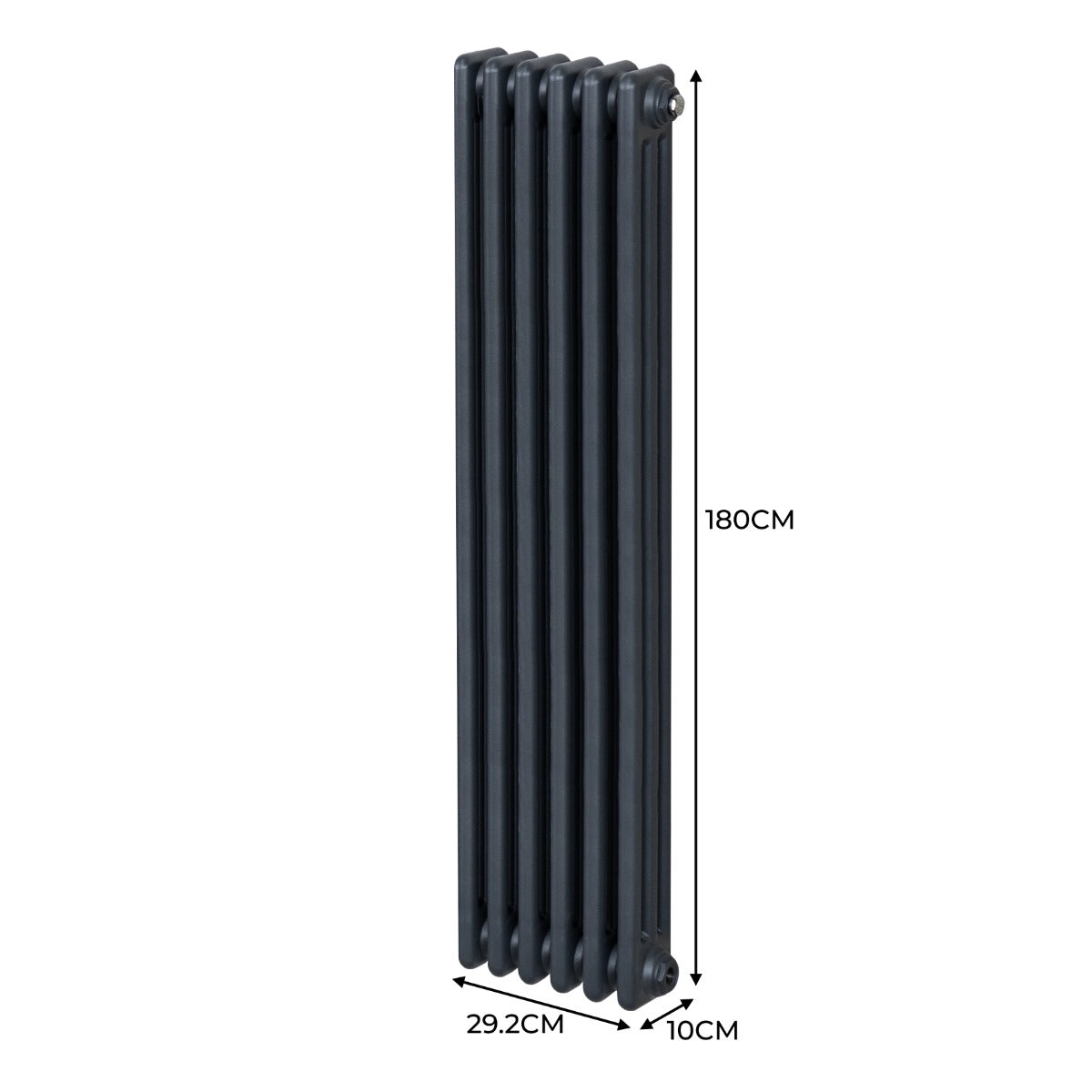 Termosifone Radiatore a 3 colonne per riscaldamento centralizzato verticale Grigio antracite 180x29cm