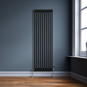 Termosifone Radiatore a 3 colonne per riscaldamento centralizzato verticale Nero 180x47cm