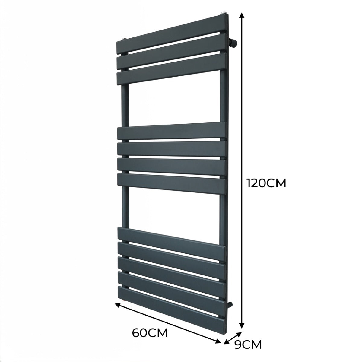 Radiatore per asciugamani design a pannello piatto 1200 x 600 mm per bagno ad incasso  Grigio Antracite