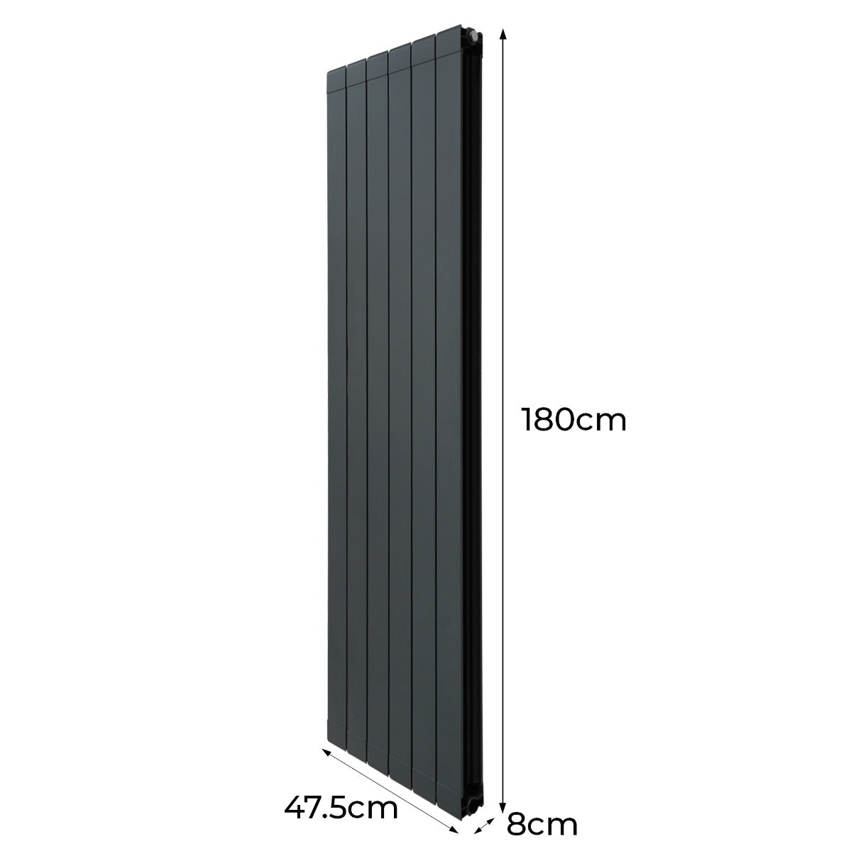 Radiatore in Alluminio in Verticale Grigio Antracite 1800mm x 475mm