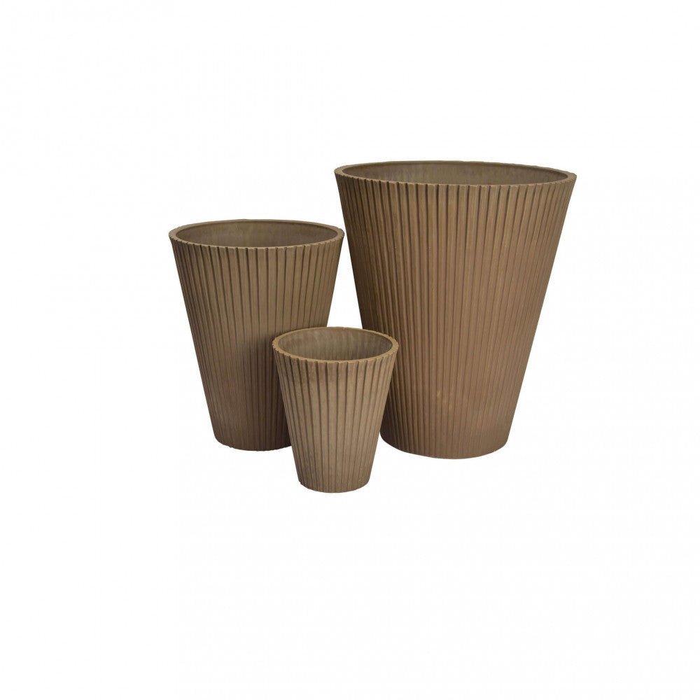 Vaso Medio Iris Ø29x36 cm in Fibra sintetica Tortora