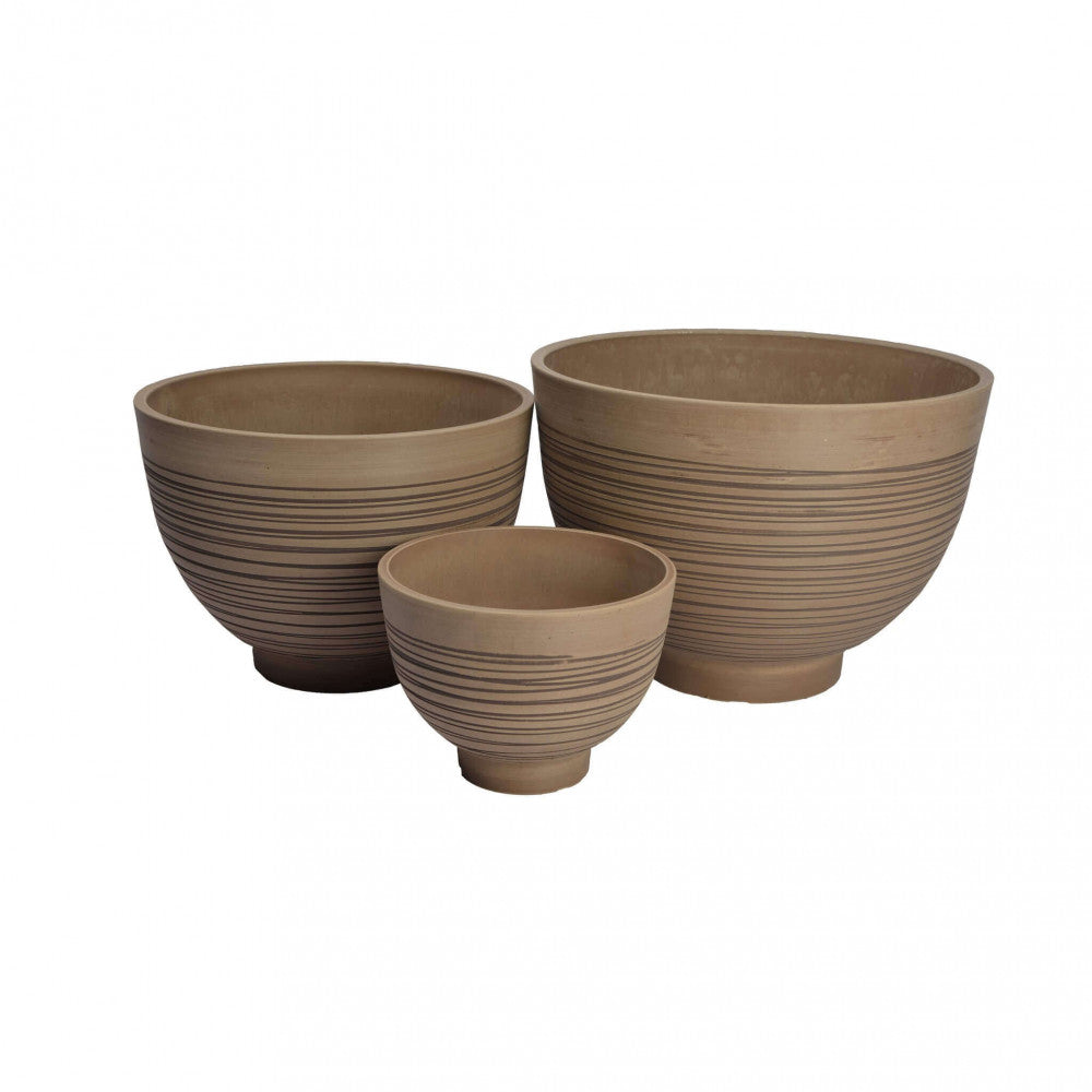 Vaso Medio Narciso Ø39x28 cm in Fibra sintetica Tortora