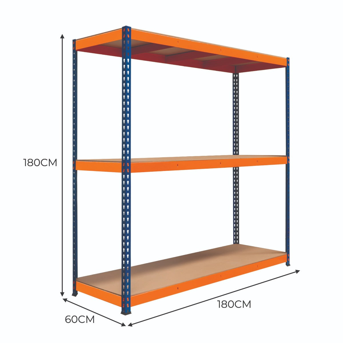 Scaffalatura a 3 Rpiani Resistente 300kg Magazzino Officina di stoccaggio - S-Rax