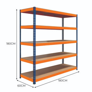 Scaffalatura a 5 Rpiani Resistente 300kg Magazzino Officina di stoccaggio - S-Rax