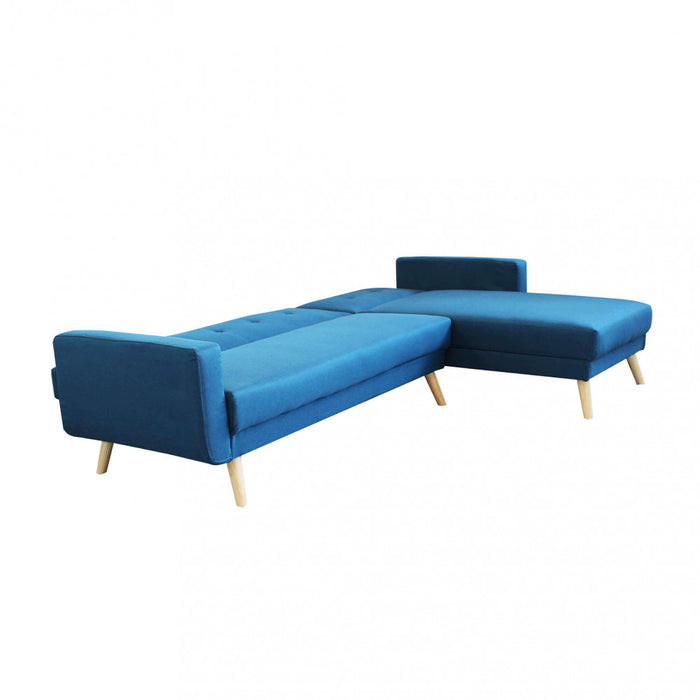 Divano Letto Arthur 176x84x84 cm in Tessuto Blu melange