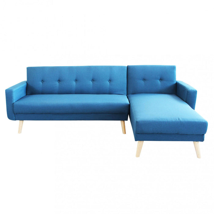 Divano Letto Arthur 176x84x84 cm in Tessuto Blu melange