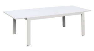 Tavolo Allungabile da Giardino 98x180/240x75 cm in Alluminio Bianco