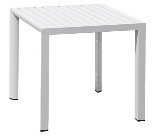 Set Tavolo e 4 Sedie da Giardino in Alluminio e Textilene Bianco