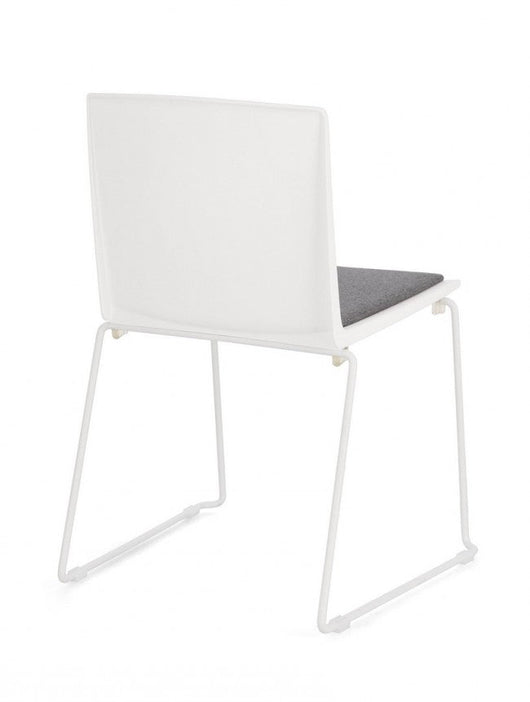 Set 4 Sedie 43,5x50x79 cm Giulia in Poliestere Bianco e Bianco