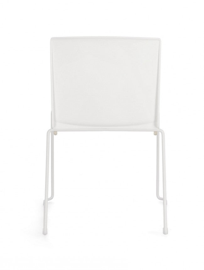 Set 4 Sedie 43,5x50x79 cm Giulia in Poliestere Bianco e Bianco