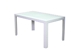 Tavolo da Giardino 140x80x72 cm in Polipropilene Bianco