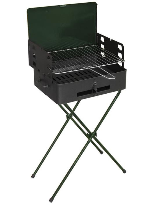 Barbecue a Carbone Carbonella Portatile 42x31x77 cm Nero e Verde