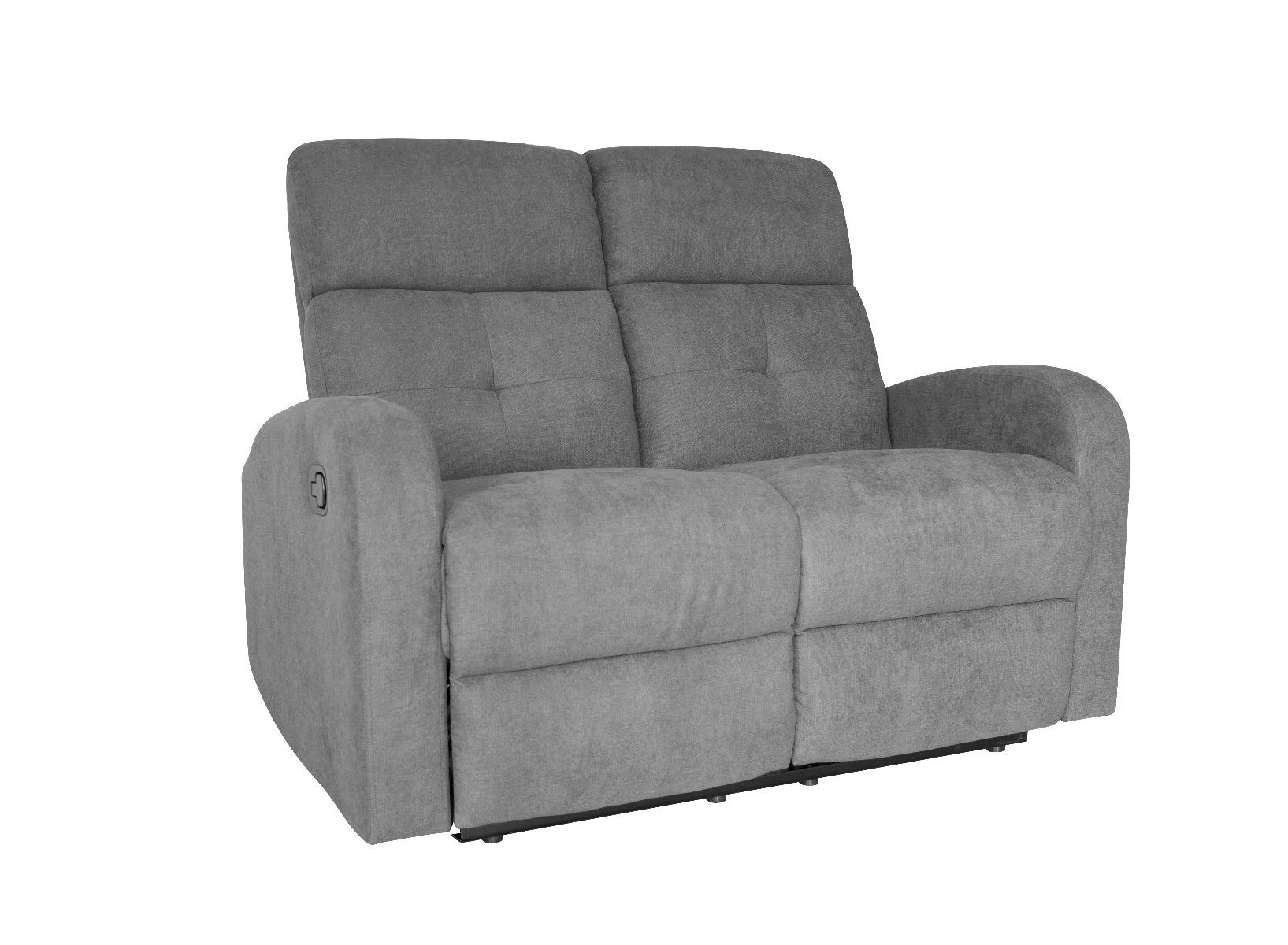 Divano 2 Posti Recliner con Poggiapiedi 130x85x100 cm in Tessuto Grigio