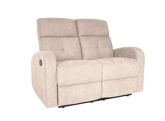 Divano 2 Posti Recliner con Poggiapiedi 130x85x100 cm in Tessuto Beige