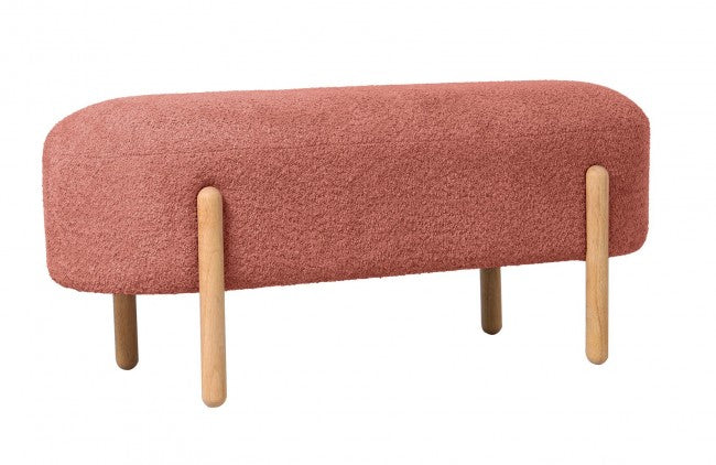 Panca 108x41,5x48 cm Dalia in Bouclè Rosa Antico