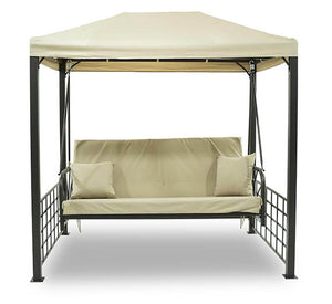 Dondolo Letto 3 Posti con Copertura a Gazebo Beige