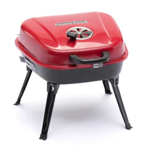 Barbecue Portatile a Carbone Carbonella 48x47x37 cm in Acciaio Rosso e Nero