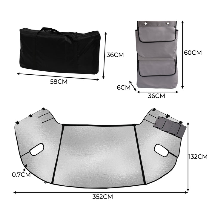 Copri Parabrezza per Camper Rivestimento termico Esterno in Alluminio Impermeabile