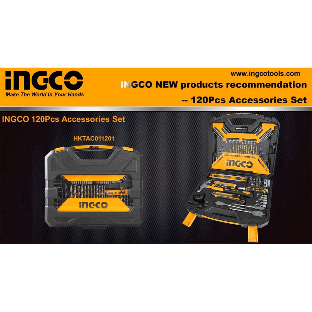 Set accessori per trapano avvitatore e Utensili manuali 120pz in valigetta Ingco HKTAC011201