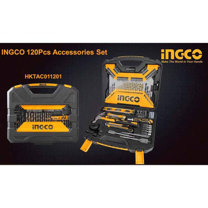 Set accessori per trapano avvitatore e Utensili manuali 120pz in valigetta Ingco HKTAC011201