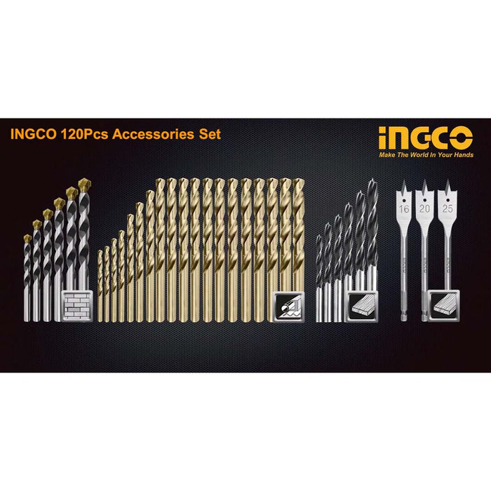 Set accessori per trapano avvitatore e Utensili manuali 120pz in valigetta Ingco HKTAC011201