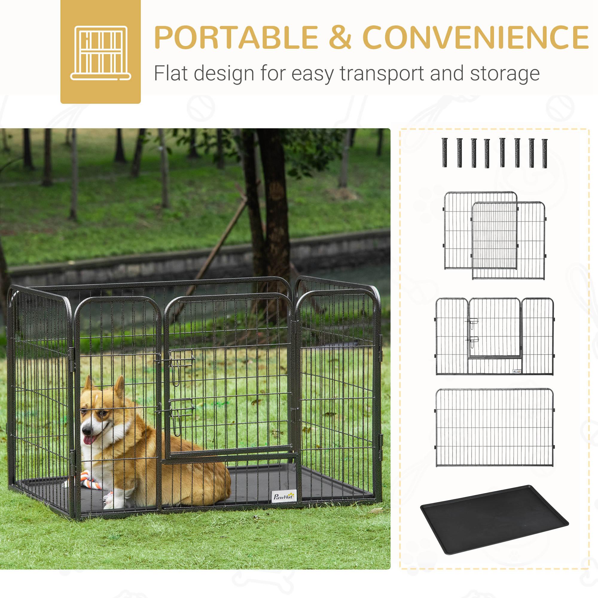 Gabbia per Cani 109x74x71 cm in Acciaio e ABS Grigio