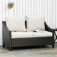 Divano 2 Posti da Giardino 132x70x74 cm in Rattan PE Marrone