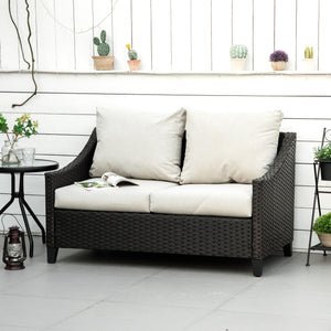 Divano 2 Posti da Giardino 132x70x74 cm in Rattan PE Marrone