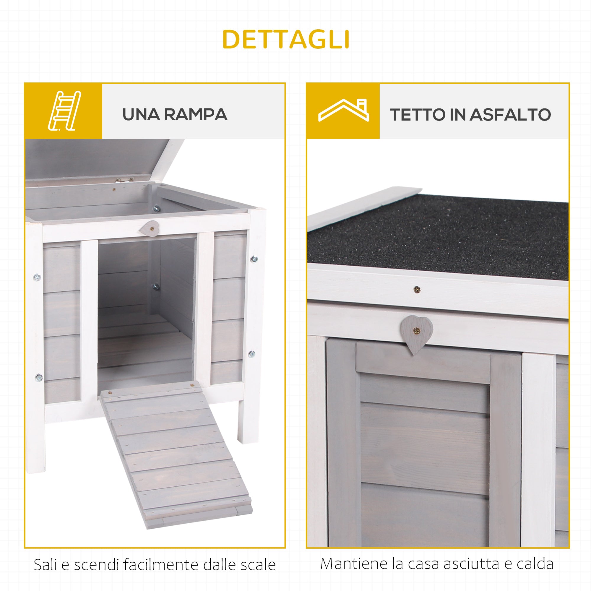 Gabbia per Conigli 42x51x43 cm in Legno di abete Grigio