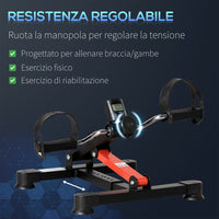 Pedaliera per Riabilitazione Mini Cyclette in Acciaio e ABS Nera