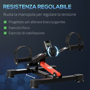 Pedaliera per Riabilitazione Mini Cyclette in Acciaio e ABS Nera