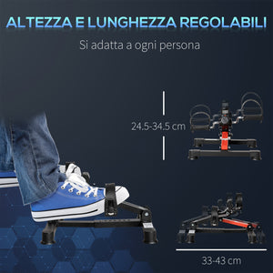 Pedaliera per Riabilitazione Mini Cyclette in Acciaio e ABS Nera