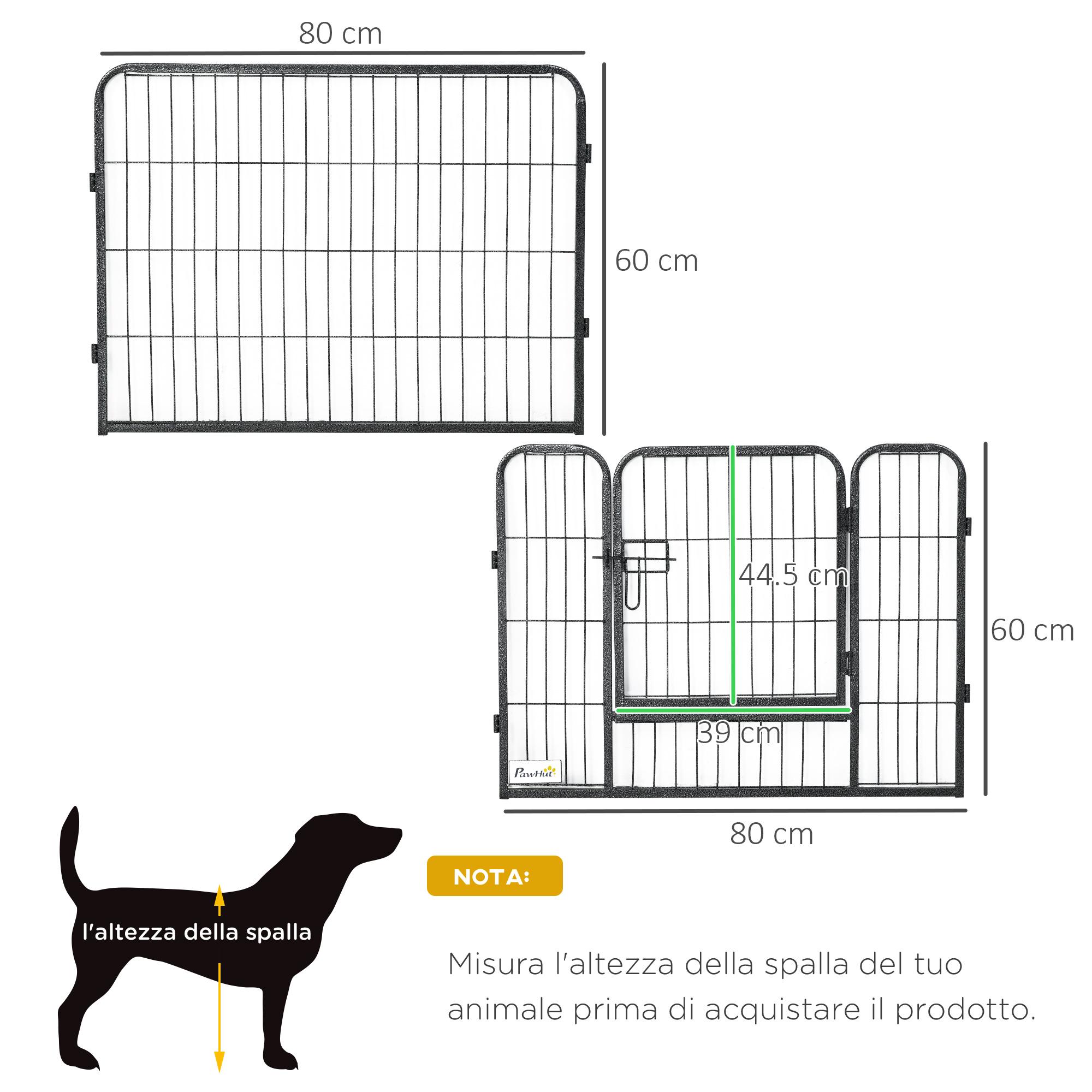 Recinto per Animali Domestici 80x1,5x60 cm in Acciaio Nero