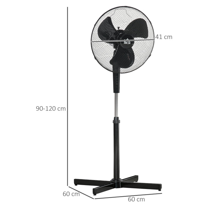 Ventilatore a Piantana 60x60x90/120 cm 6 Velocità Nero