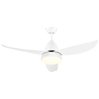 Ventilatore da Soffitto 3 Pale e Lampada LED Ø122x45 cm 6 Velocità Bianco