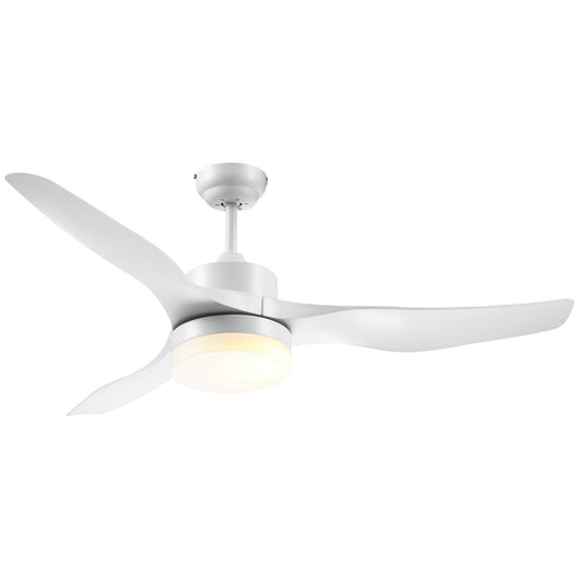 Ventilatore da Soffitto 3 Pale e Lampada LED Ø132x40 cm 6 Velocità Bianco