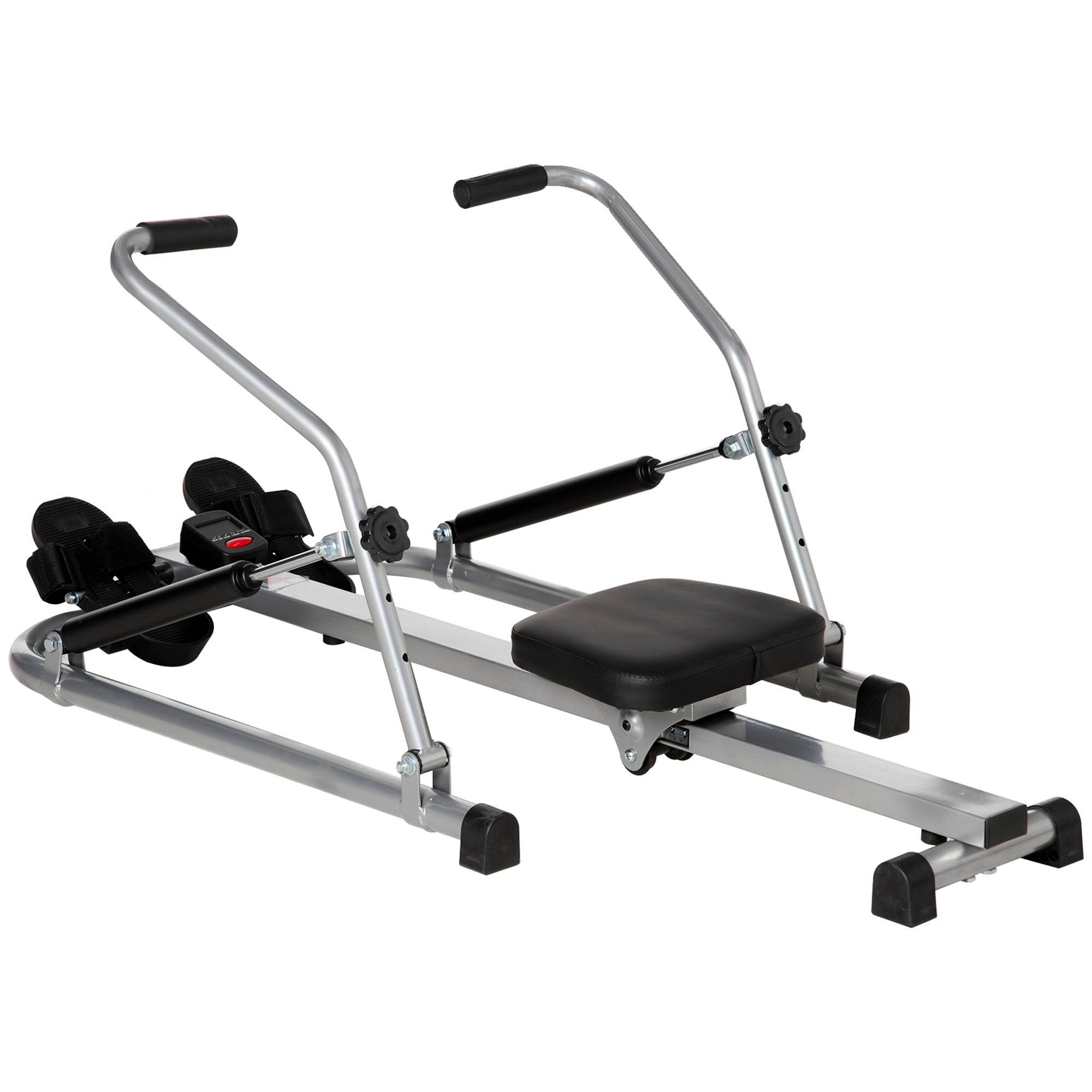 Vogatore per Fitness 129x70x70 cm con Display in Acciaio e ABS Nero e Grigio