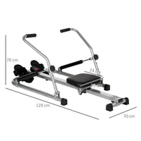 Vogatore per Fitness 129x70x70 cm con Display in Acciaio e ABS Nero e Grigio