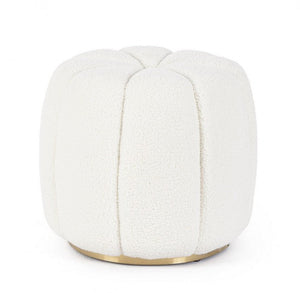 Pouf ⌀ 44x39 cm Florel in Tessuto Bianco