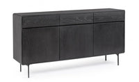 Credenza 3 Ante 3 Cassetti 160x40x85,5 cm Widald in Legno Nero