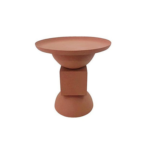 Tavolino ⌀ 40,5x41,5 cm Alka in Acciaio Terracotta